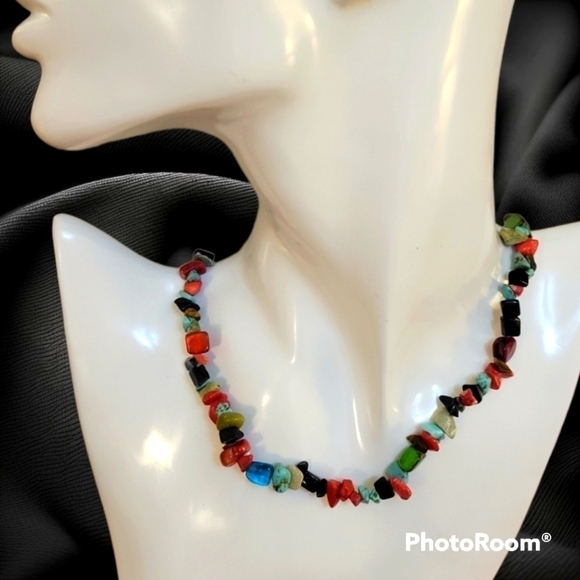 3/$30 HANDMADE Rainbow Beggar Chip Beaded Hippie Western Necklace - Picture 1 of 5